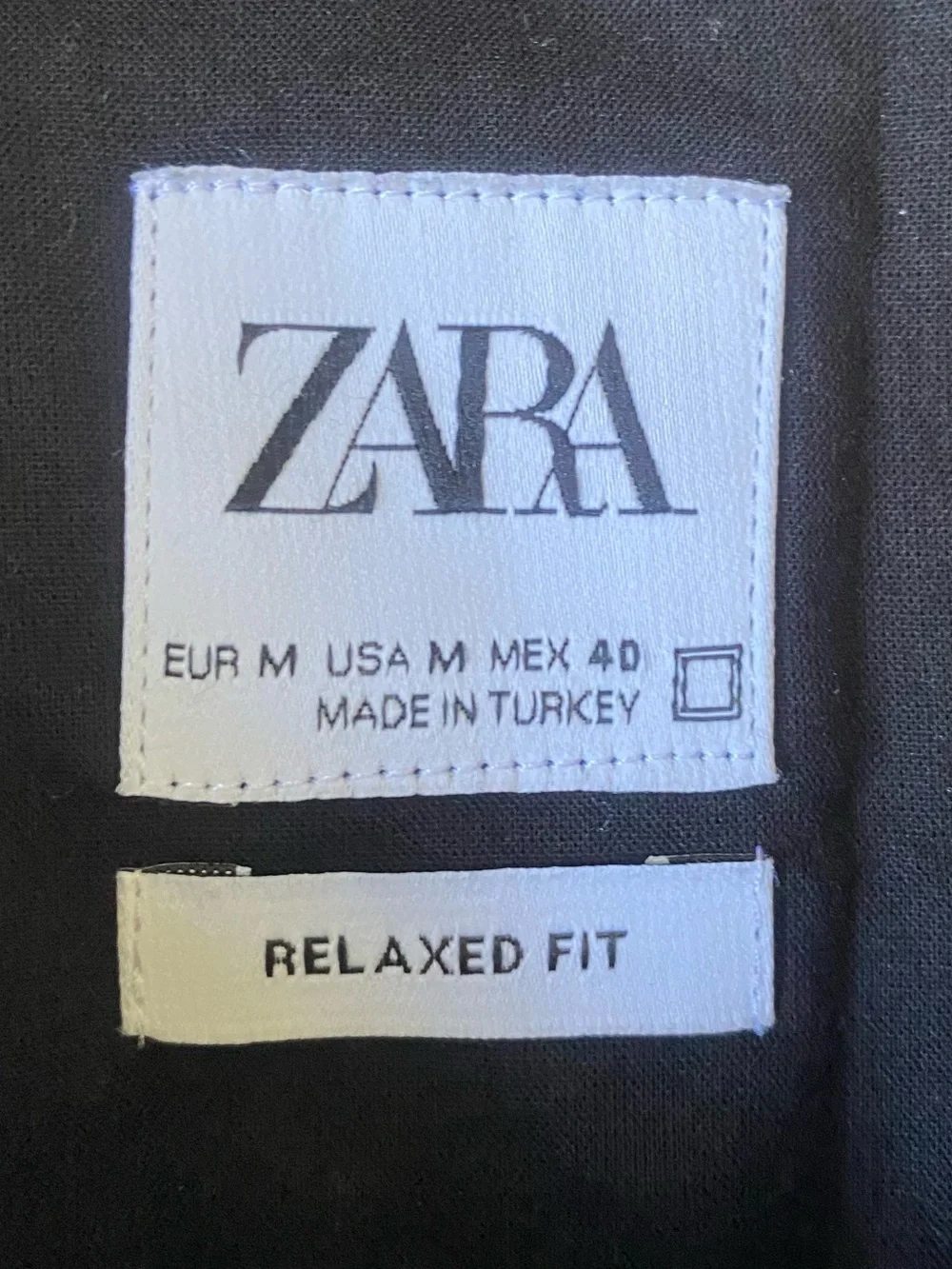 Zara Men's Black Lightweight Cotton Casual Shirt Size M